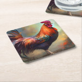 Majestic Rooster Art Paper Untersetzer (angewinkelt)
