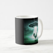 Majestic Rooster Under Alien Light - Sci-Fi Farm E Kaffeetasse (VorderseiteRechts)
