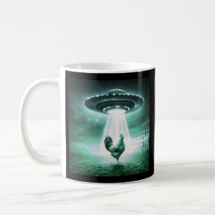 Majestic Rooster Under Alien Light - Sci-Fi Farm E Kaffeetasse
