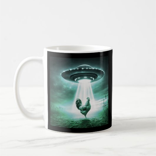 Majestic Rooster Under Alien Light - Sci-Fi Farm E Kaffeetasse (Links)
