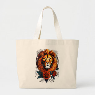 Majestic Rose & Lioness: Realistisch Inspiriert Ta Jumbo Stoffbeutel