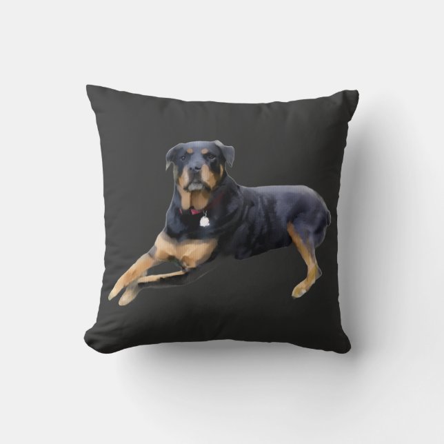 Majestic Rottweiler: Serenity in Strength Kissen (Vorderseite)
