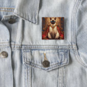 Majestic Royal Siamese Cat Portrait Button (Beispiel)