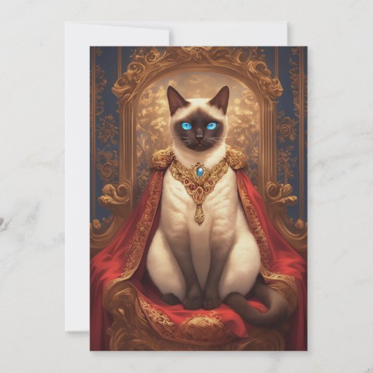 Majestic Royal Siamese Cat Portrait Karte (Vorderseite)