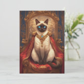 Majestic Royal Siamese Cat Portrait Karte (Stehend Vorderseite)
