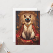 Majestic Royal Siamese Cat Portrait Karte (Vorderseite/Rückseite Beispiel)