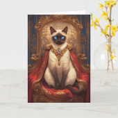 Majestic Royal Siamese Cat Portrait Karte (Gelbe Blume)