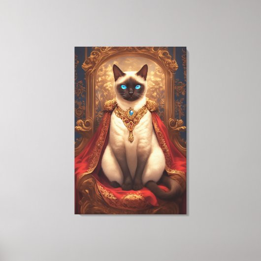 Majestic Royal Siamese Cat Portrait Leinwanddruck (Vorderseite)