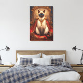Majestic Royal Siamese Cat Portrait Leinwanddruck (Insitu (Schlafzimmer))