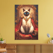 Majestic Royal Siamese Cat Portrait Leinwanddruck (Insitu (Wohnzimmer))