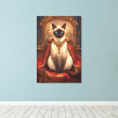 Majestic Royal Siamese Cat Portrait Leinwanddruck (Insitu (Holzboden))