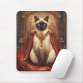 Majestic Royal Siamese Cat Portrait Mousepad (Mit Mouse)
