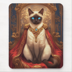 Majestic Royal Siamese Cat Portrait Mousepad