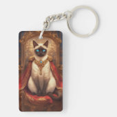 Majestic Royal Siamese Cat Portrait Schlüsselanhänger (Rückseite)