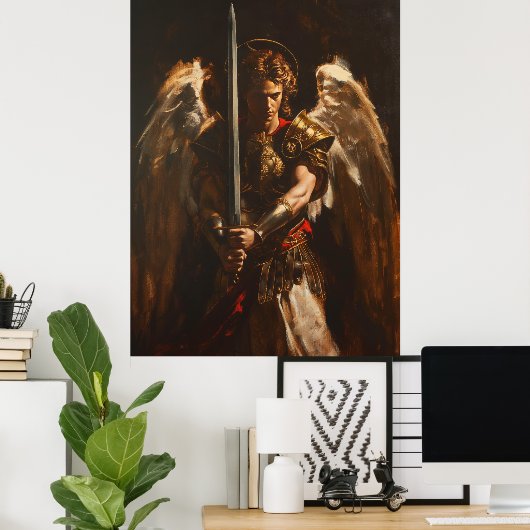 Majestic Saint Michael The Archangel Poster (Heimbüro)