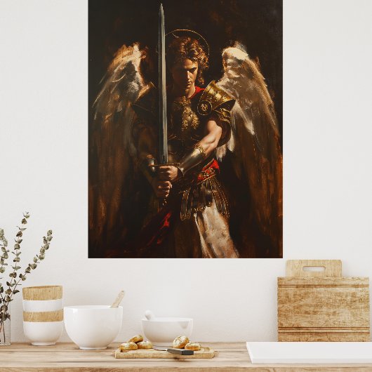 Majestic Saint Michael The Archangel Poster (Küche)