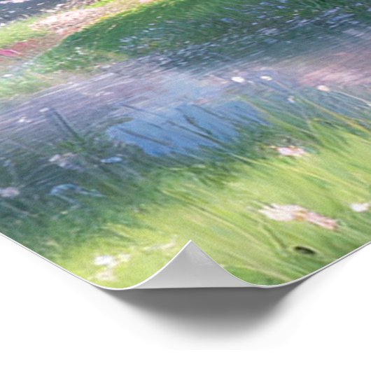 Majestic Sakura Stream Poster (Ecke)