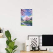Majestic Sakura Stream Poster (Heimbüro)