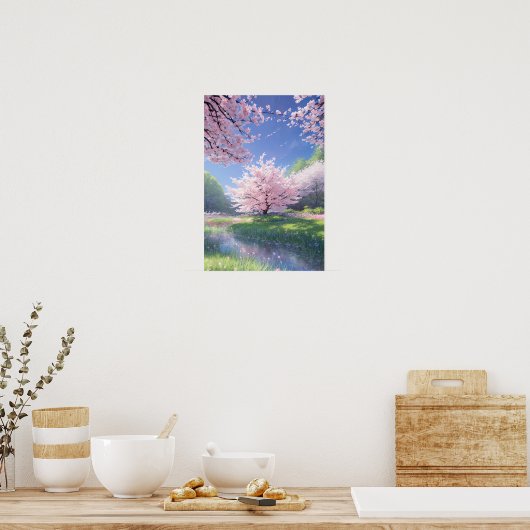 Majestic Sakura Stream Poster (Küche)