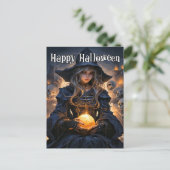 Majestic Salem Hexe | Frohe Halloween Postkarte (Stehend Vorderseite)