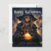 Majestic Salem Hexe | Frohe Halloween Postkarte (Vorne/Hinten)