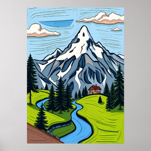 Majestic Schweizer Alpen Poster (Vorne)