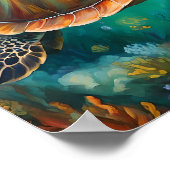 Majestic Sea Turtle Wall Art, Ocean Inspiriert Dec Poster (Ecke)
