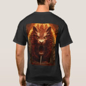 "Majestic Shadow: Fierce Lion Black Tattoo Design" T-Shirt (Rückseite)