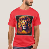 "Majestic Shadows: Silhouette Lion Design" T-Shirt (Vorderseite)