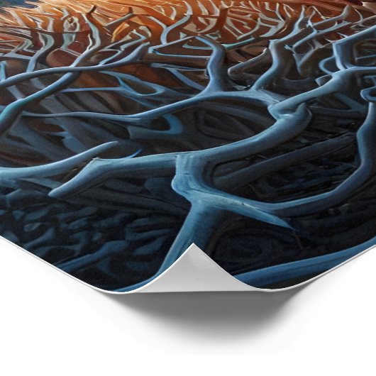 Majestic Shark Glide Through Coral Wonderland Poster (Ecke)