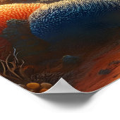 Majestic Shark Glides Above Vibranly Coral Garden Poster (Ecke)