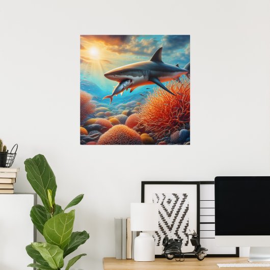 Majestic Shark Poster (Heimbüro)