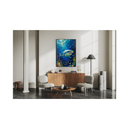 Majestic Shark Underwater Vibranding Painting Fotodruck