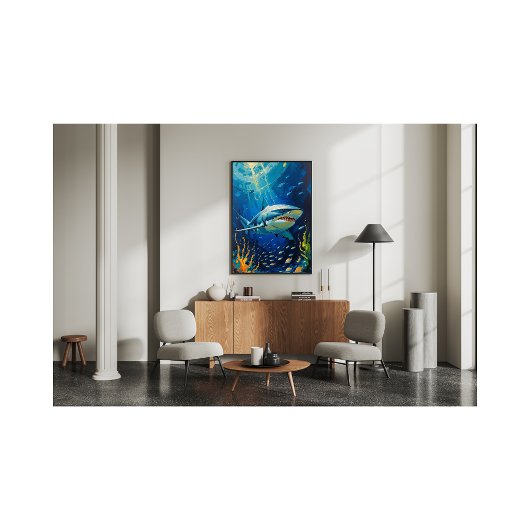 Majestic Shark Underwater Vibranding Painting Fotodruck