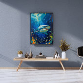 Majestic Shark Underwater Vibranding Painting Fotodruck