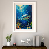 Majestic Shark Underwater Vibranding Painting Fotodruck