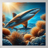 Majestic Shark: Unter den Ozeanwellen Poster (Vorne)