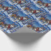 Majestic Siberian Husky Pulling Christmas Sled Geschenkpapier (Ecke)
