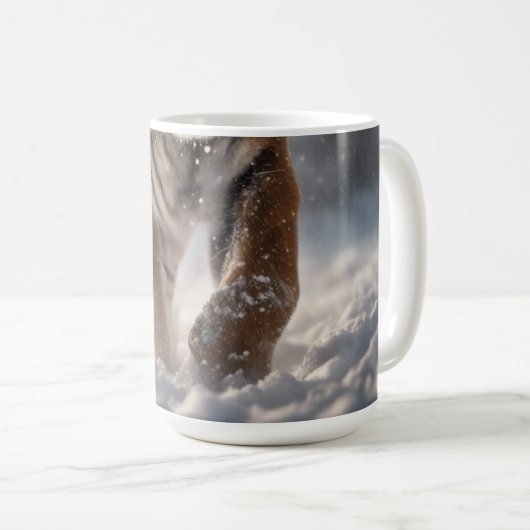 Majestic Sibirien Tiger prowbt den Schneesturm-Neb Kaffeetasse (VorderseiteRechts)