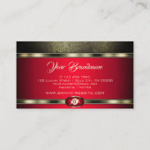 Majestic Silver Effect Red mit Imitaten Rhinestone Visitenkarte (Rückseite)