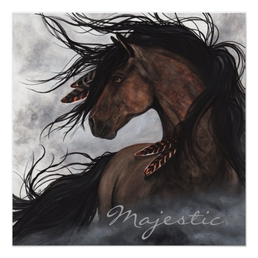 Majestic Smoky Horse by Bihrle Poster (Vorderseite)