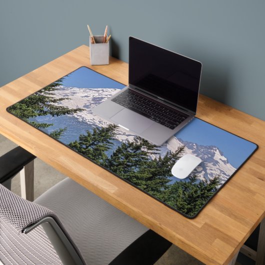 Majestic Snow Covered Mount Rainier Landschaft Schreibtischunterlage (Büro 2)