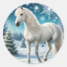 "Majestic Snow Hallion Sticker" Runder Aufkleber
