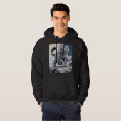 Majestic Snow Leopard auf der Rocky Cliff Hoodie (Vorne ganz)