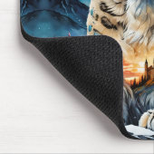 Majestic Snow Leopard - Burg - Mond, Mousepad (Ecke)