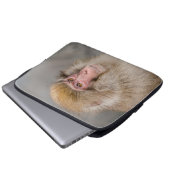 Majestic Snow Monkey: Japanische Fotografie Laptopschutzhülle (Vorne Knopf)
