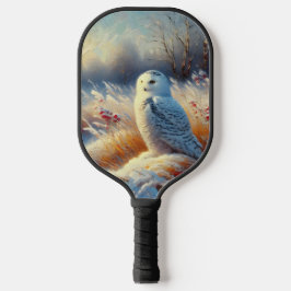 Majestic Snowy Owl in der Wildnis Pickleball Schläger