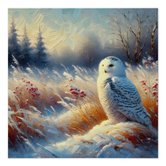 Majestic Snowy Owl in der Wildnis Poster (Vorderseite)