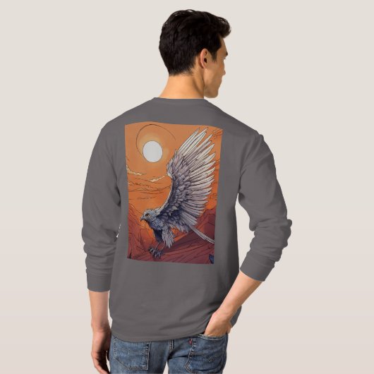 Majestic Soar: Eagle Vision T-Shirt (Schwarz voll)