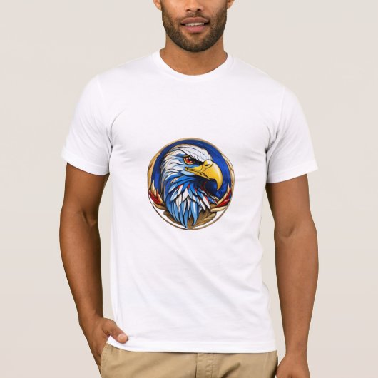 Majestic Soar: Intricately Woven Eagle Design T-Shirt (Vorderseite)